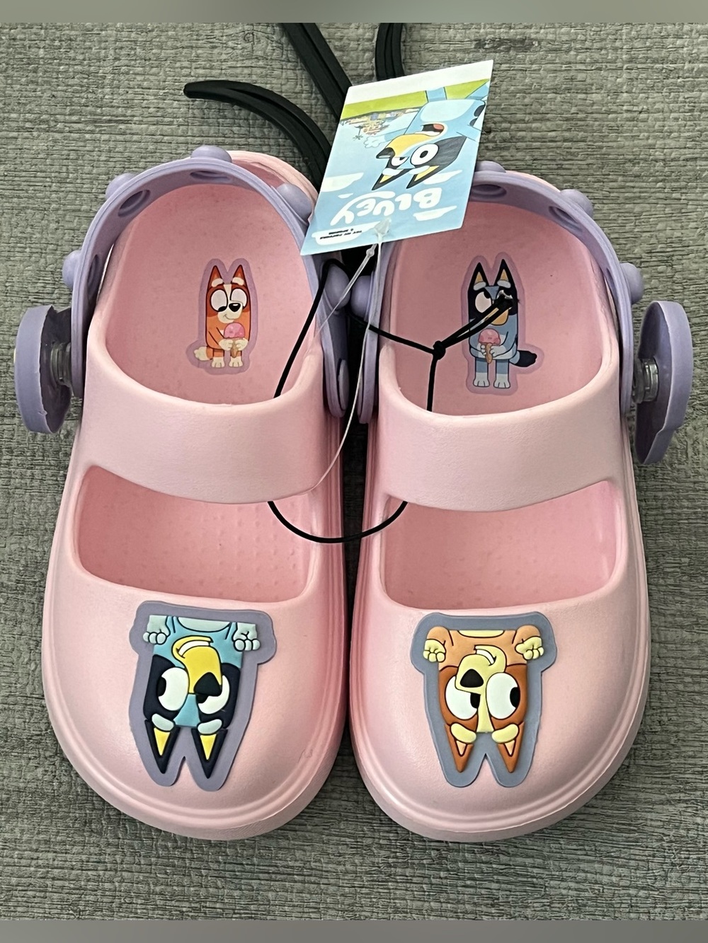 Bluey Mary Jane Slip On Unisex Kids Clog US 10 Pink/Purple Bluey Bingo